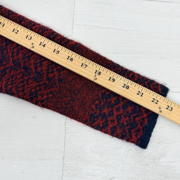 Habitat Mock Neck Sweater Womens Small Red Fair Isle Cozy Knit Pullover Holiday - Picture 12 of 14
